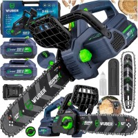 Akumuliatorinis grandininis pjūklas WUBER 20V 2x4Ah